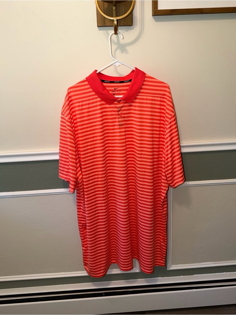 Nike Red Striped Polo Shirt